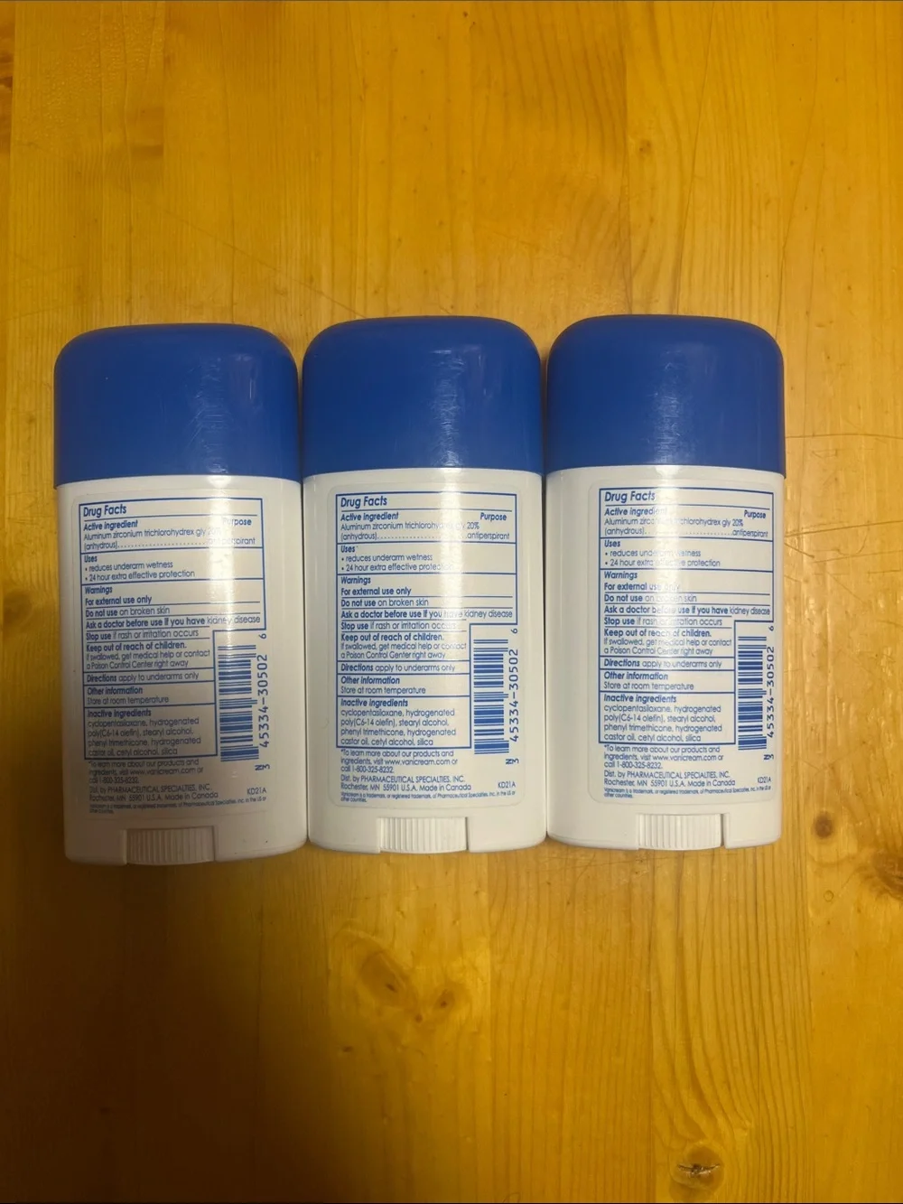 3-Pack Vanicream Antiperspirant Deodorant Sensitive Skin Unscented 3 Sticks